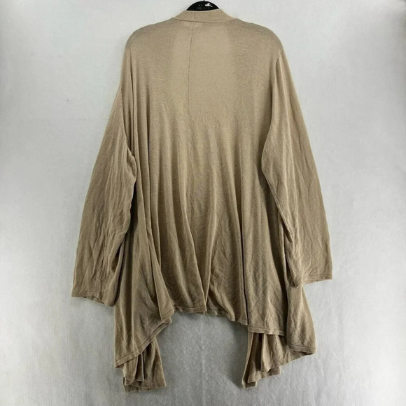 Woman Within Cardigan Women's Sz 2X Brown Open Front Draped Knitted Stretch - Picture 2 of 13